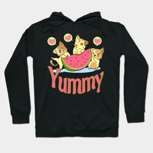 Watermelon Eating Kittens Hoodie